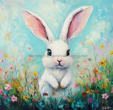 Spring Rabbit Sign, DCO-13411, Sign For Wreath, 10x10